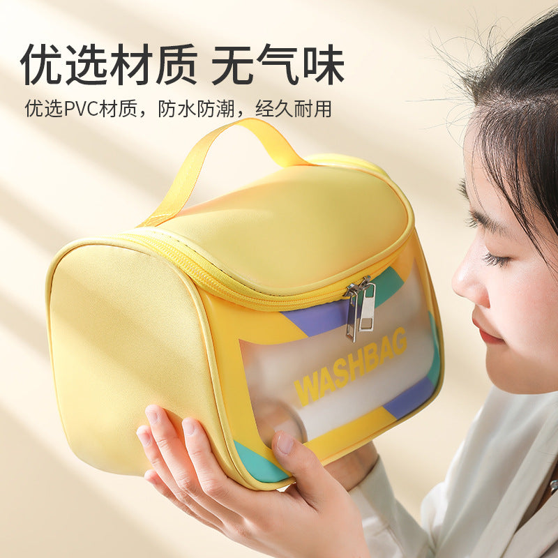 pvc  colorful dopamine portable cosmetic bag gift storage high value large capacity waterproof toilet bag