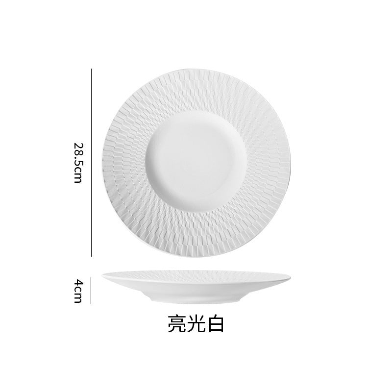 Nordic rock texture ceramic steak plate - premium ceramic tableware for restaurants and hotels