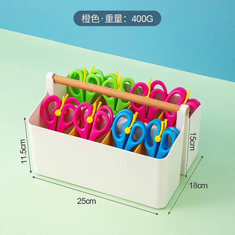 Desktop Stationery Handmade Scissors Storage Box Transparent Mini Household Multifunctional Detachable Grid Portable Storage Box