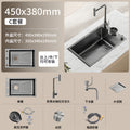 Side kitchen sink small single slot thickened 304 stainless steel vegetable basin dishwashing sink water bar island balcony pool