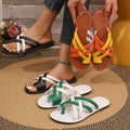 European and american plus size thong sandals - new women's flat, versatile, casual crossover sandals, beach shoes, and flip-flops