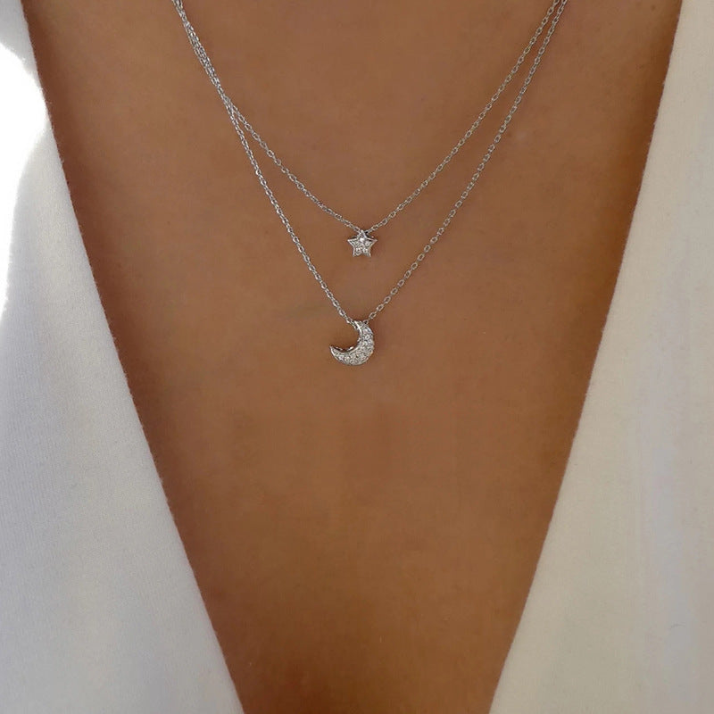 Wholesale alloy necklaces: hot-selling european and american cross-border fashion jewelry - trendy multi-layer heart & teardrop pendants, vintage women's choker necklaces
