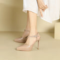 Waterproof platform flats 2025 women's summer new arrivaleasiest for matchnon-slip stiletto high heels hollow pointed toe high heel sandals for women