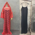 Special offer: african women's lace loose plus size robe dress with flared sleeves, fashionable long dress with matching headscarf