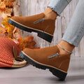 Amazon fashion cross-border plus size 35 to 43 fall and winter beautiful versatile thick heel suede side zipper fashion boots wholesale