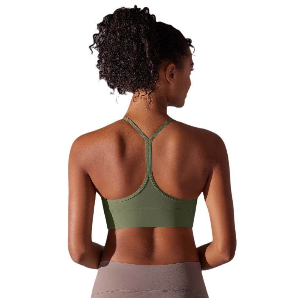 european and american double-sided brushed comfortable i-shaped back yoga wear sports intimates running fitness yoga bra for women