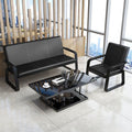 Office sofa and coffee table set - modern minimalist reception sofa for business, 3-seater office sofa