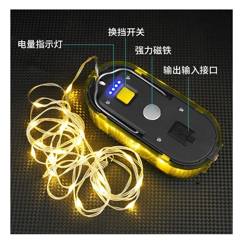 Outdoor camping star lights string LED colorful lighting tent lights camping atmosphere camp portable storage string lights