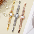 Hot-selling, trendy roman numeral diamond-studded women's watch, quartz movement, bracelet-style wristwatch for women, direct from the manufacturer, in stock