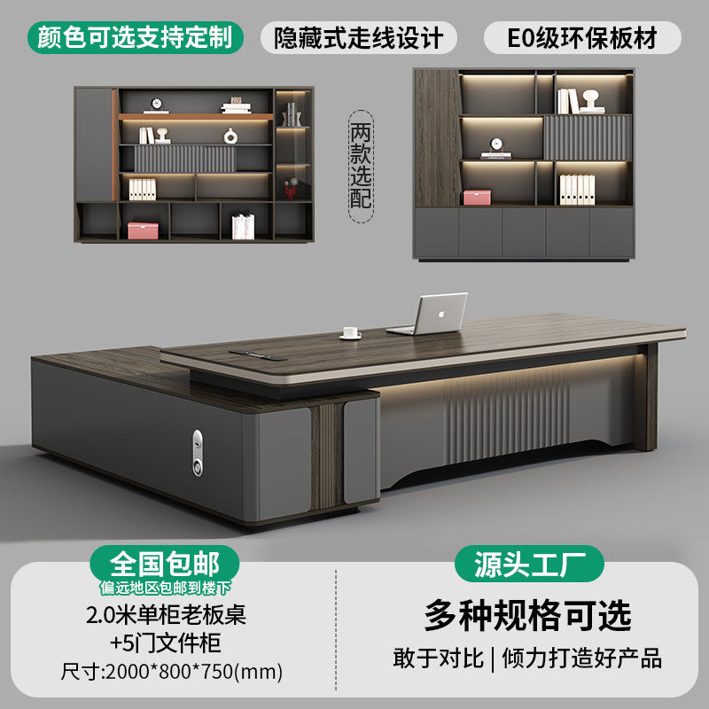 Saint-li executive desk - premium lacquer finish, minimalist chic, luxury ceo office desk and chair set for general managers