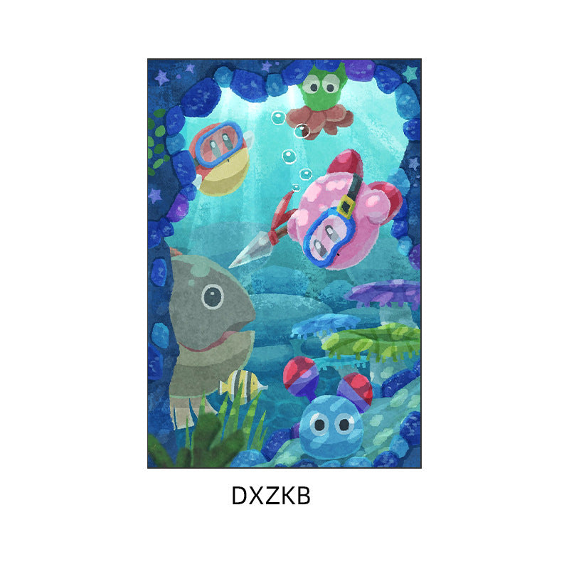 Star Kirby decorative painting pink girl bedroom children's room hanging painting cartoon animation cute princess bedside mural