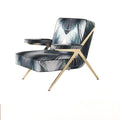 Italian style single reclining sofa chair - luxury designer accent chair for living room, villa, and home