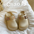 New women's half-slippers, closed-toe slides, summer outdoor sandals, thick-soled non-slip fashion beach sandals for female students