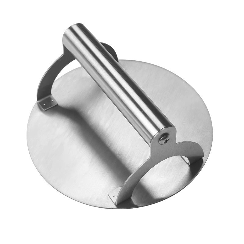 430 stainless steel round cake press hand-held biscuit burger press household hand-pressed commercial iron plate squid press