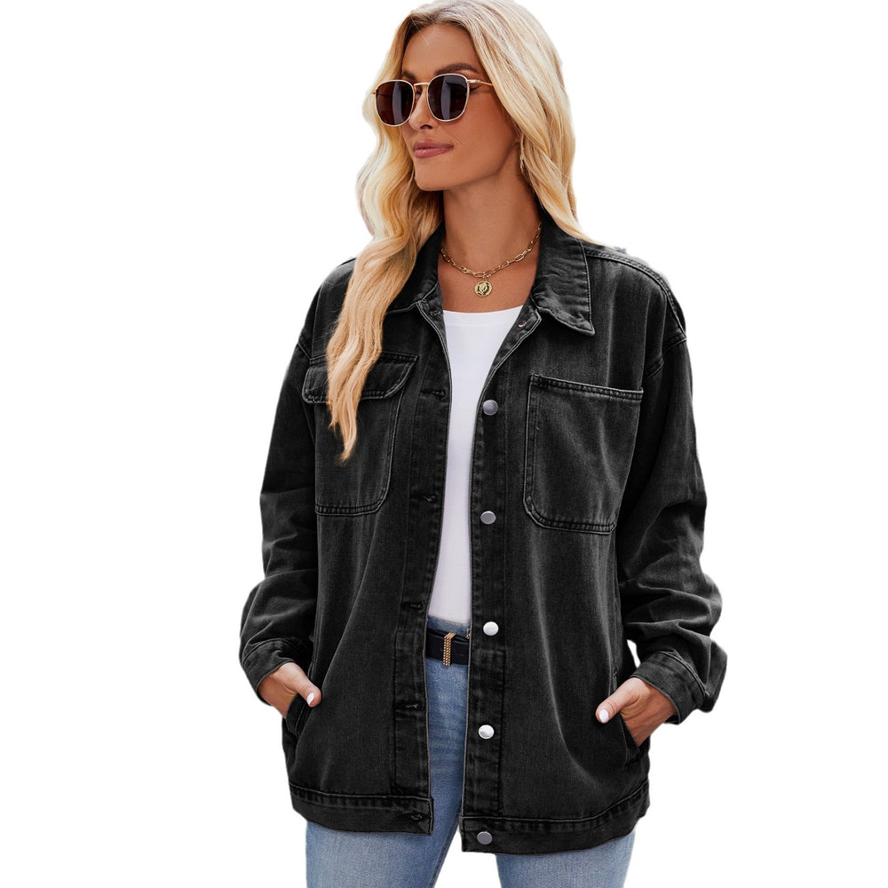 European and american cross-border e-commerce  new women's clothing  new retro washed denim jacket top