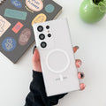 Suitable for samsung s25ultra frosted skin feel protective case s26 fine hole ice mist magnetic charging pc mobile phone case s23