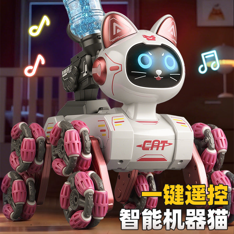new product eight-wheel stunt robot cat gesture sensor smart kids toy remote control mechanical cat boy gift