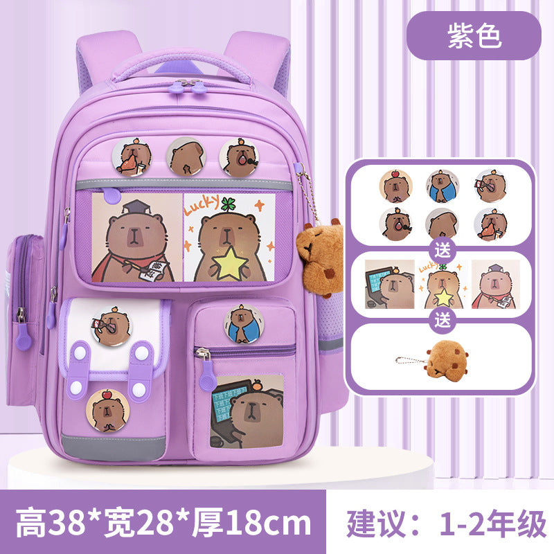Kapibara new primary school bag, men's and women's 1-3-6 grades, light spine protection, large-capacity children's backpack