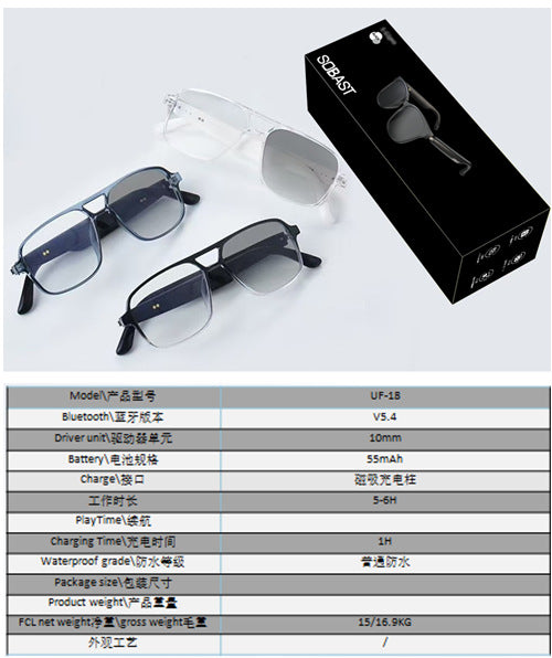 Wireless ai translation glasses: multifunctional, cutting-edge tech for calls, music, and smart features. real-time simultaneous interpretation in 144 languages