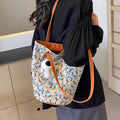 Design floral shoulder bag for women 2024new arrival high-looking canvas bag easiest for matchretro large capacity tote lazy style