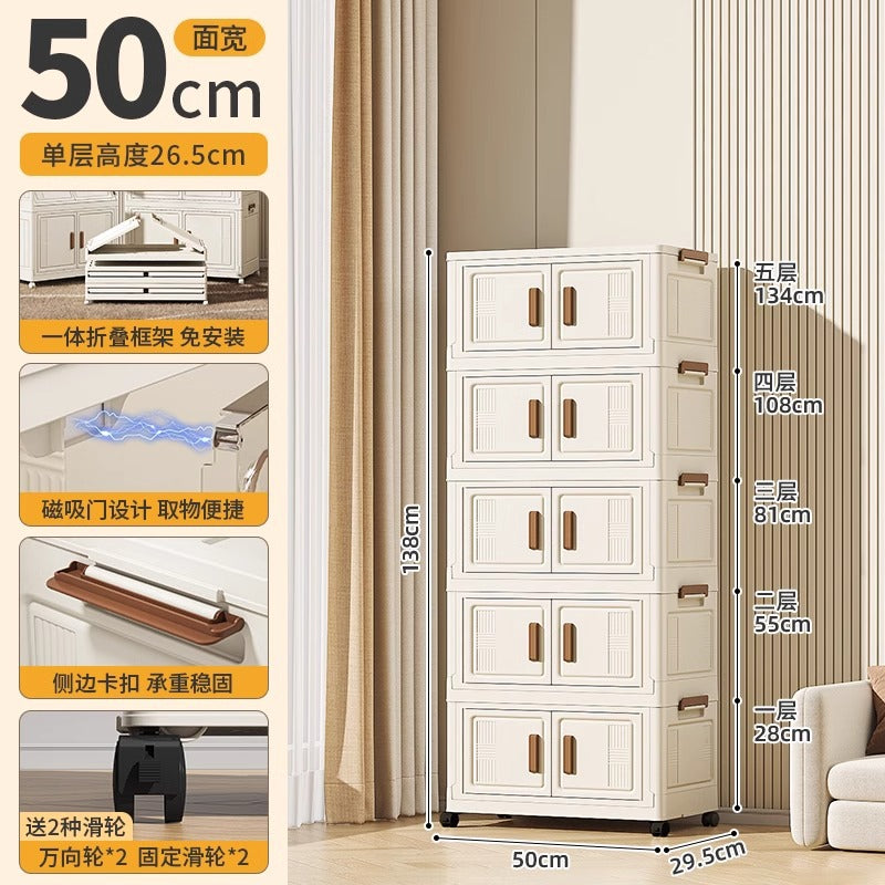 Younai Shelf Household Baby Children's Locker Clothes Toy Organizing Cabinet Free Installation Folding Storage Cabinet