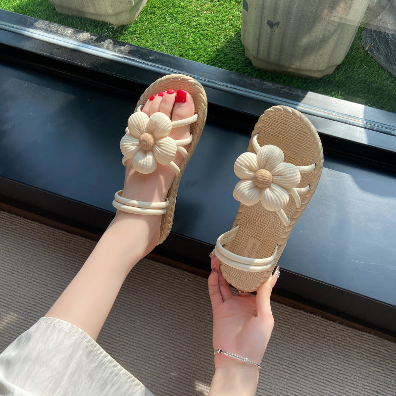 Summernew arrival women's easiest for matchflats two-wear sandals and slippers beach fashion flower sandals and slippers women's outwear slippers women