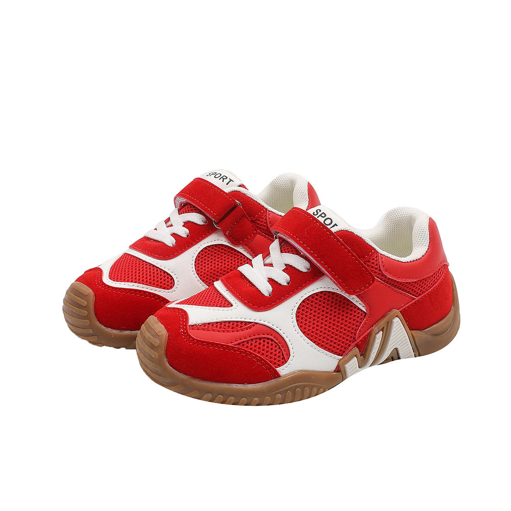 Girls' athletic shoes, new spring and autumn styles, anti-kick, lightweight running shoes for kids, fashionable and breathable mesh german army trainers (gats) for older children