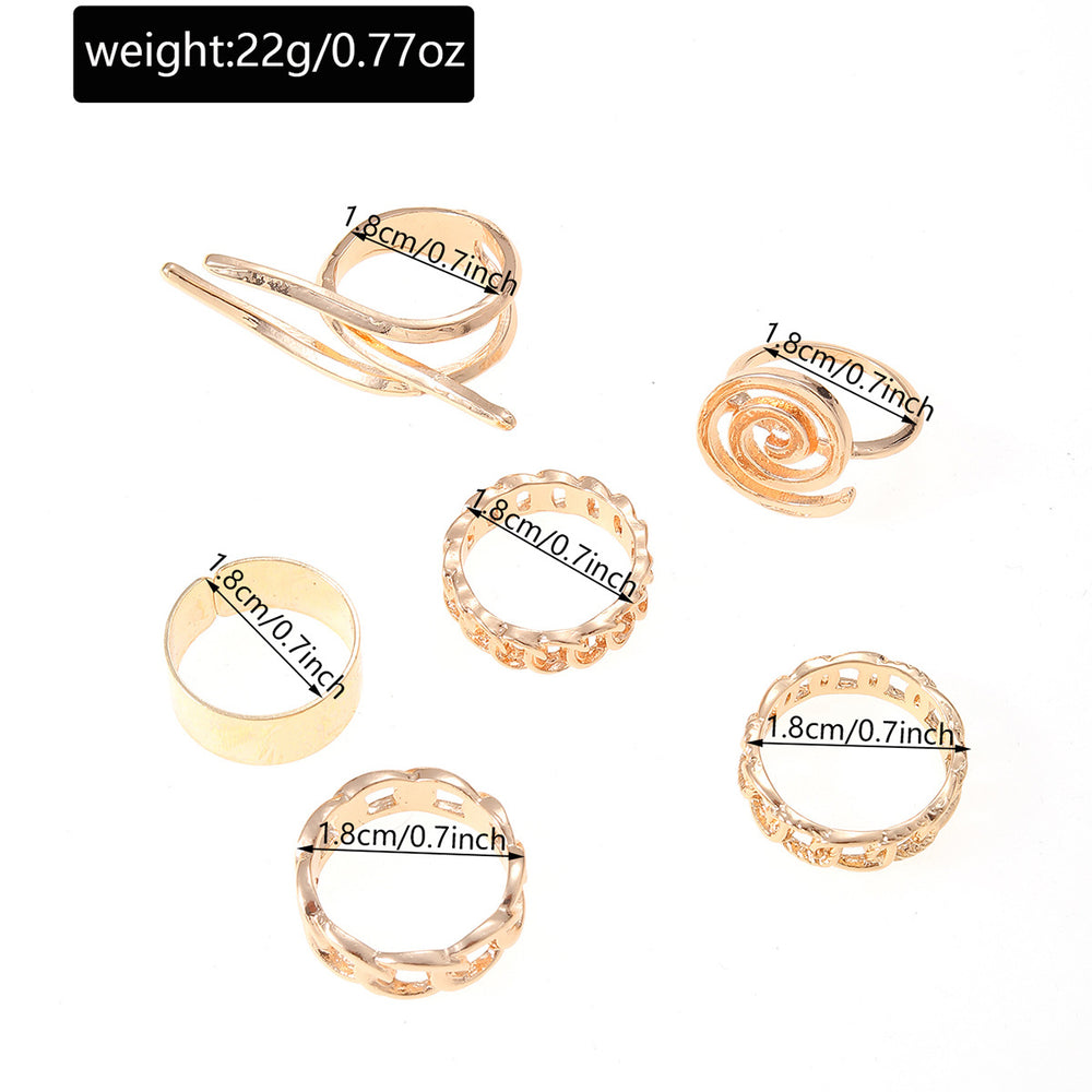 Wholesale glossy plain band rings - european & american cross-border jewelry - women's geometric electroplated stylish knuckle ring set