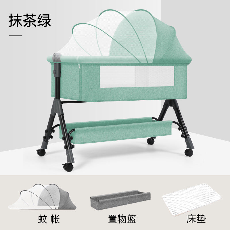 Baby crib convertible bed mobile foldable multifunctional cradle newborn bedside bed cross-border hot-selling baby bed