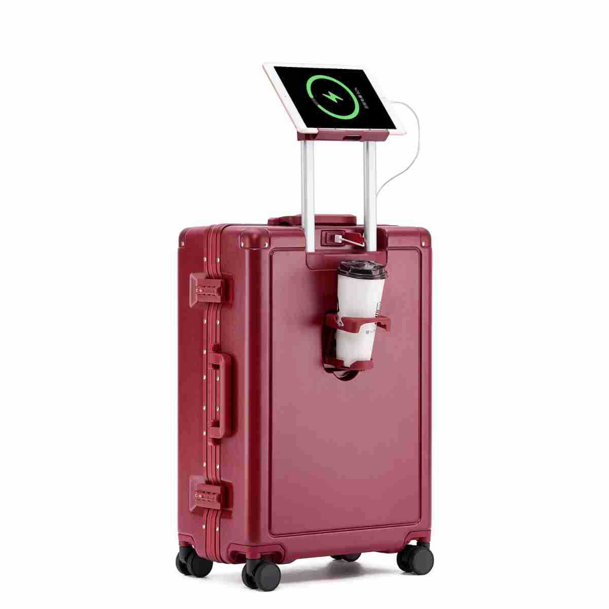Pinghu new suitcase women's 20-inch boarding case aluminum frame high-value trolley case silent wheel leather case password case