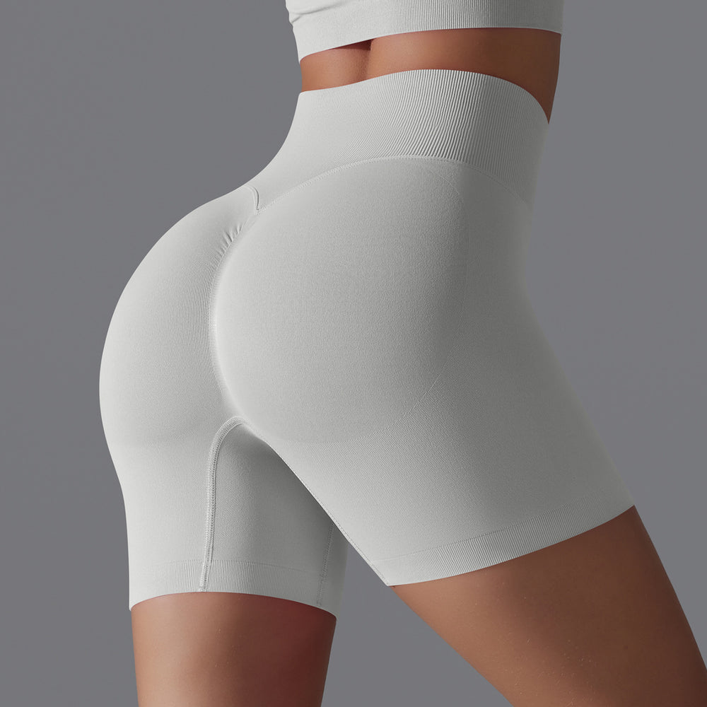 Fashion cross-border seamless pure color yoga shorts tight running fitness yoga clothes high waist butt lift peach sports pants