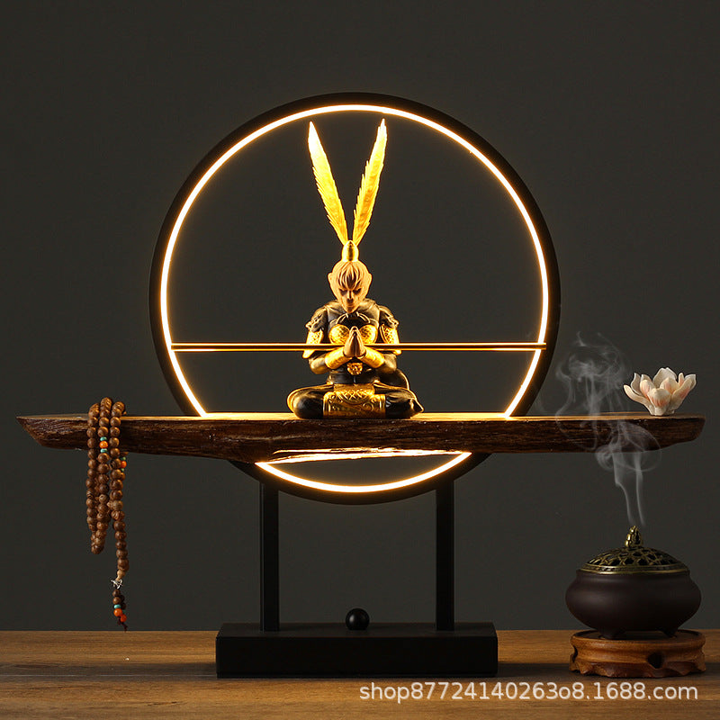 Sun wukong table lamp bedroom bedside creative stylish jiang ziya art living room tea table town entrance decoration remote control