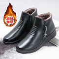 Winter slip-on fleece-lined cotton shoes heattech ladieswear shoes non-slipthickened cotton shoes for middle-aged and elderly people flatsnon-slip granny shoes