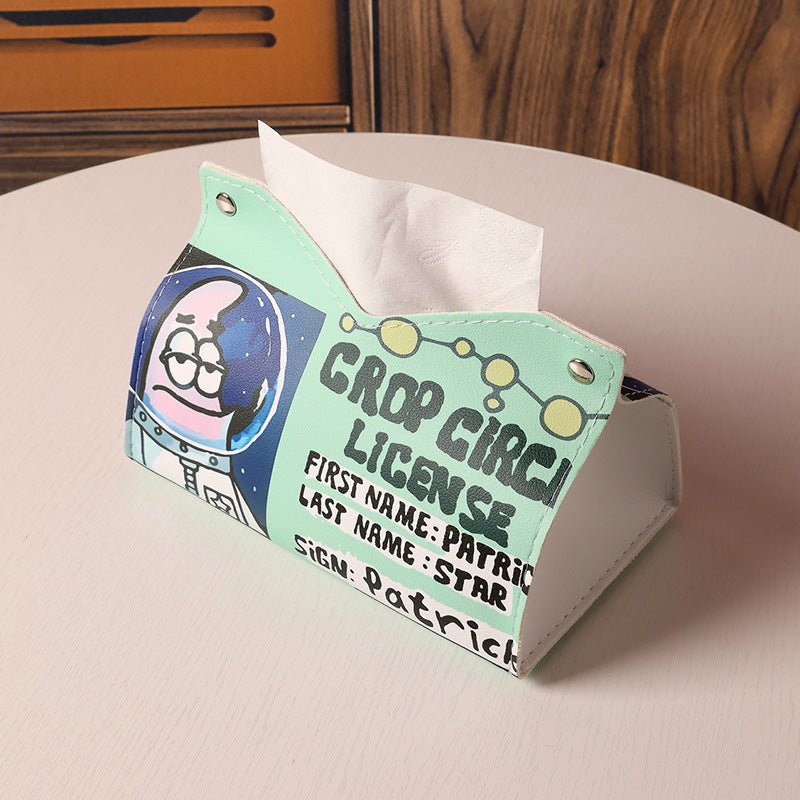 Graffiti cute cartoon boy creative new tissue box home living room dormitory car leather decoration tissue pumping box