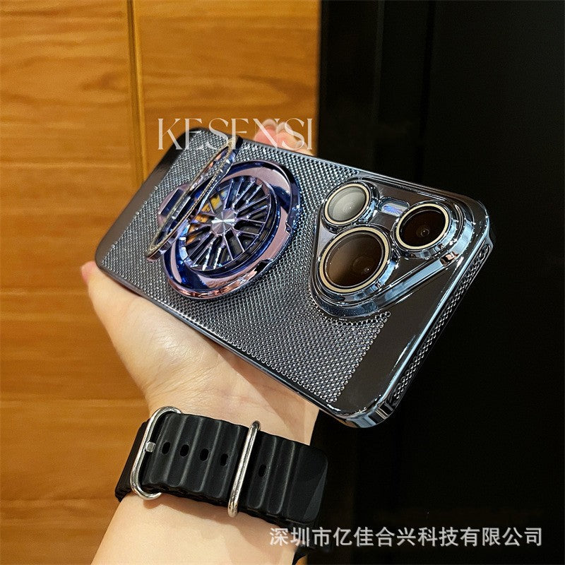 Electroplated breathable heat dissipation shell suitable for huawei p70pro mobile phone case magnetic gyro bracket mate60pro hard shell