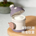 Portable formula dispenser - multi-layer, side-opening food storage container for baby formula - portable, airtight, and detachable storage canisters