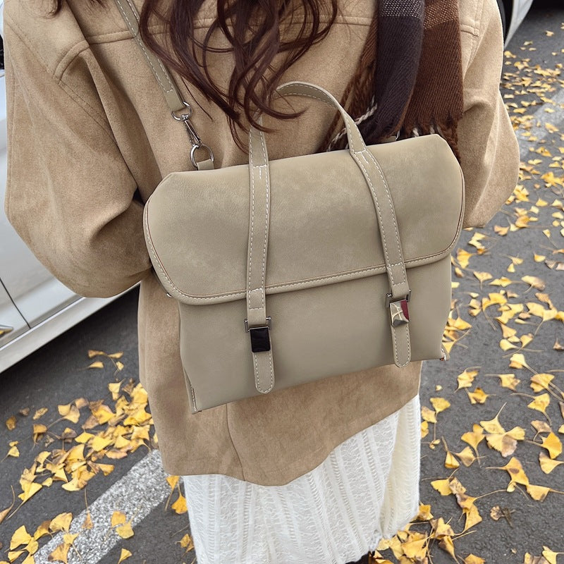 Retro oil wax leather backpack women's high-end sense niche portable shoulder large bag large capacity travel backpack tote bag