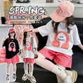 Girls' summer short-sleeve t-shirt and casual shorts two-piece set - new  collection for girls (sizes for mid-to-large children)