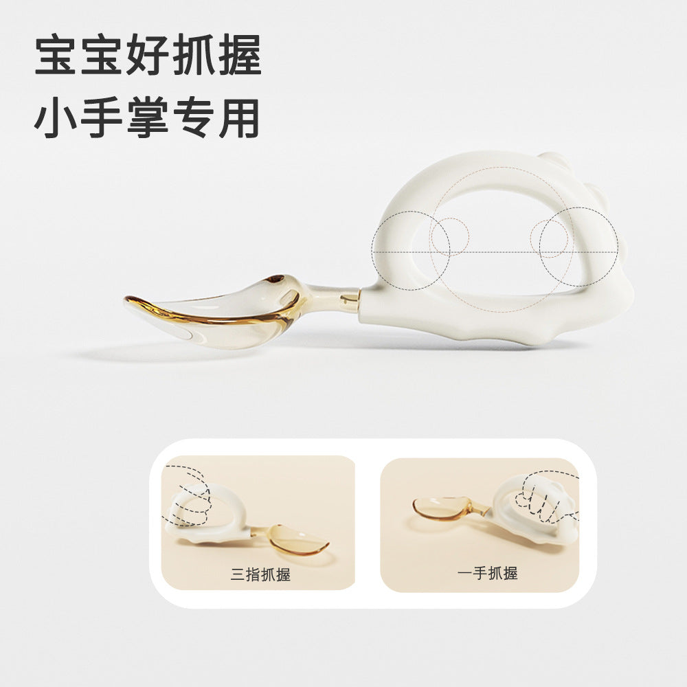 Source factory baby eating fork and spoon suit baby independent eating spoon and fork baby ppsu training fork and spoon