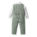 Autumn boys' three-piece outfit: new children's single-breasted long-sleeve shirt, vest, and pants set - baby suit