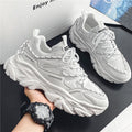 Men's winter breathable mesh sneakers 2025 new casual chunky sole running shoes for teens - trendy dad shoes