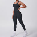 fashion brushed pure color tight racerbackflap pocket pants sports suit running fitness yoga clothes two-piece set