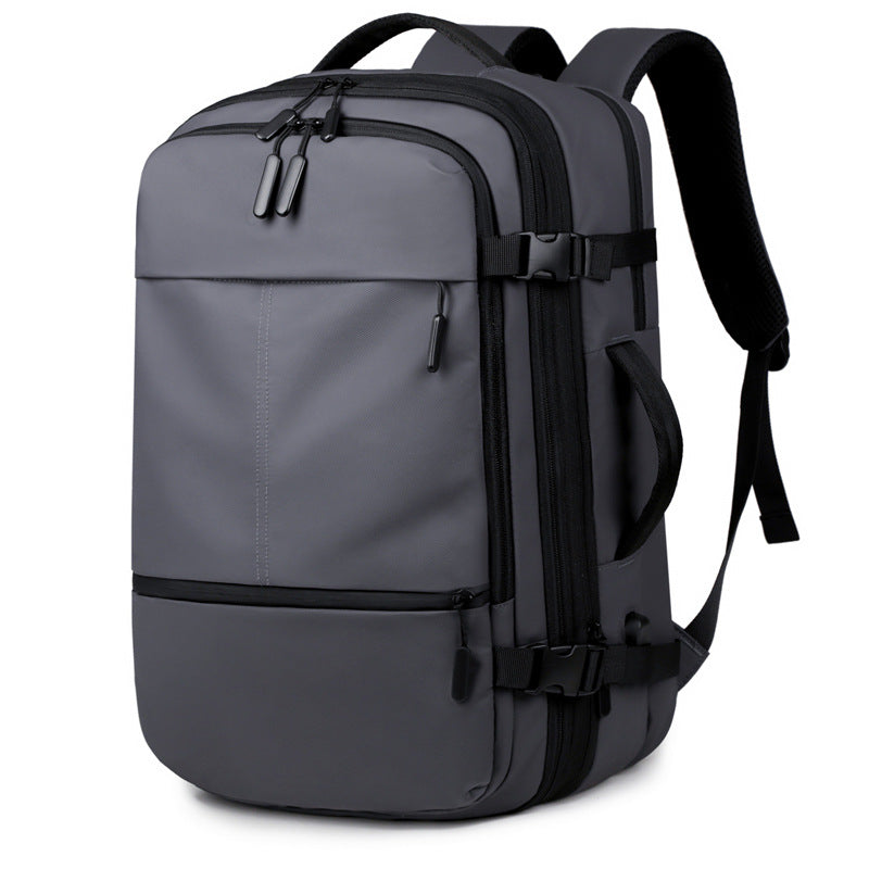 New large-capacity backpack business commuter outdoor travel bag solid color high-end multi-layer backpack computer bag