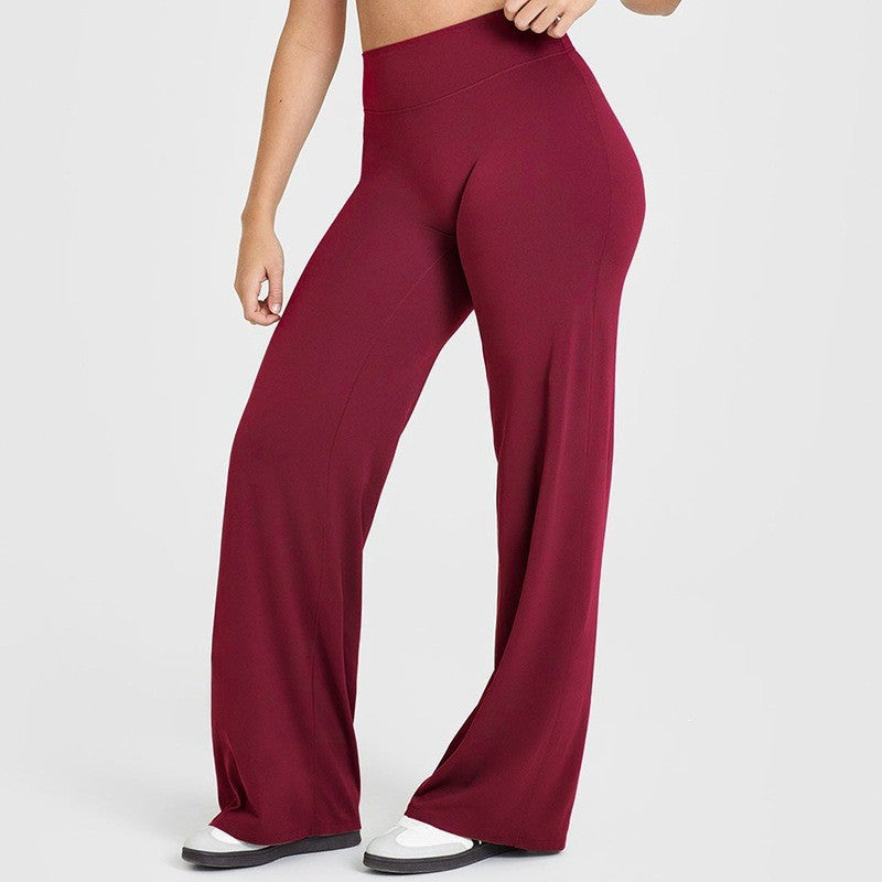 best selling straight-leg pants nude brushed sports casual yoga pants peach butt high waist large stretch fitness pants