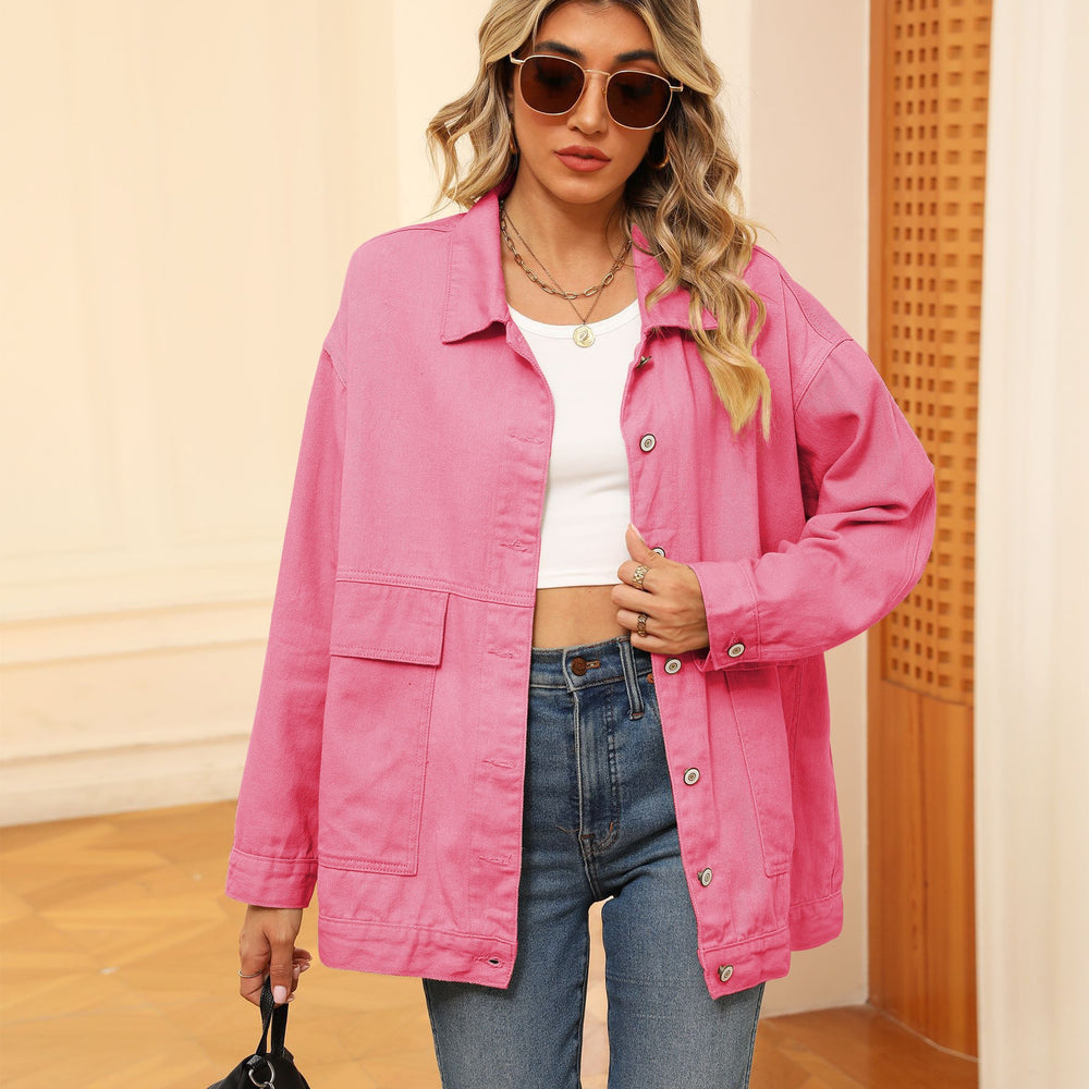e-commerce   new versatile slimming retro classic loose denim casual jacket top for women