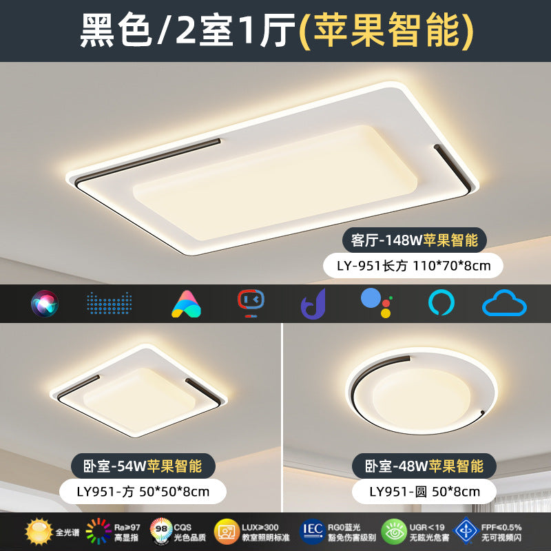 Full Spectrum Nordic Modern Simple Geometric Ceiling Light LED Eye Protection Light Luxury Bedroom Living Room Whole House Lighting Package