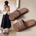 Women's shoes 2025 new fashion versatile thong sandals - trendy, home & outdoor wear, non-slip, lightweight, hollow-out beach slippers