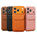 iphone 17 pro max leather case card holder phone case apple 16 vegan leather matte anti-drop protective cover
