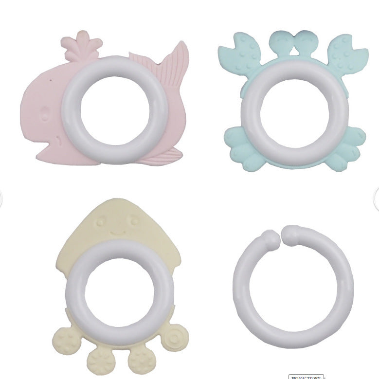 Bulk rattle can be boiled teeth bite baby rattle hand ring ball bulk bed hanging bell baby toy accessories