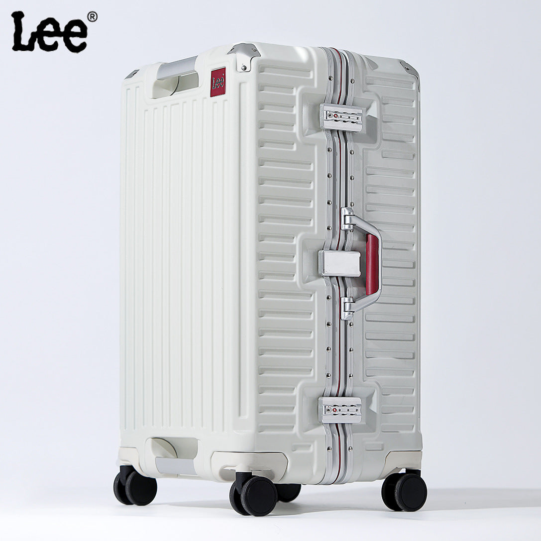 Lee large-capacity suitcase women's 20-inch boarding trolley case aluminum frame universal wheel suitcase 30-inch password bag